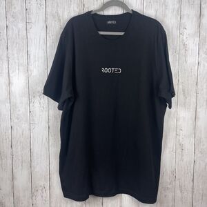 Rooted Shirt Mens 2XL Black Heavyweight 100% Cotton Minimalist Basic Tee T-Shirt